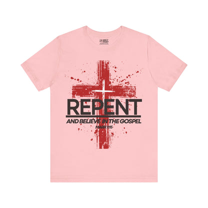 "Repent and Believe T-Shirt | Bold Christian Message Apparel by The Holy Fight"