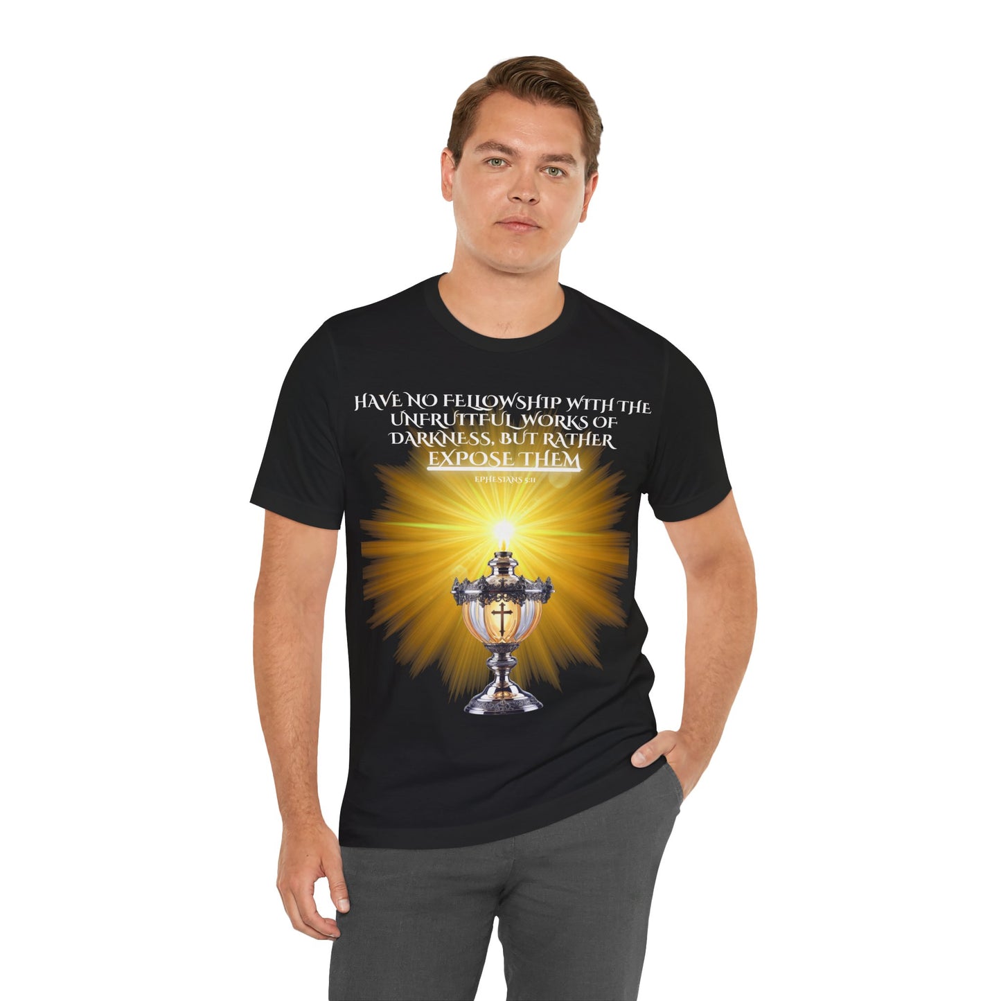 "Illuminate Truth | Christian T-Shirt – Shine Light & Expose Darkness with Ephesians 5:11 by The Holy Fight