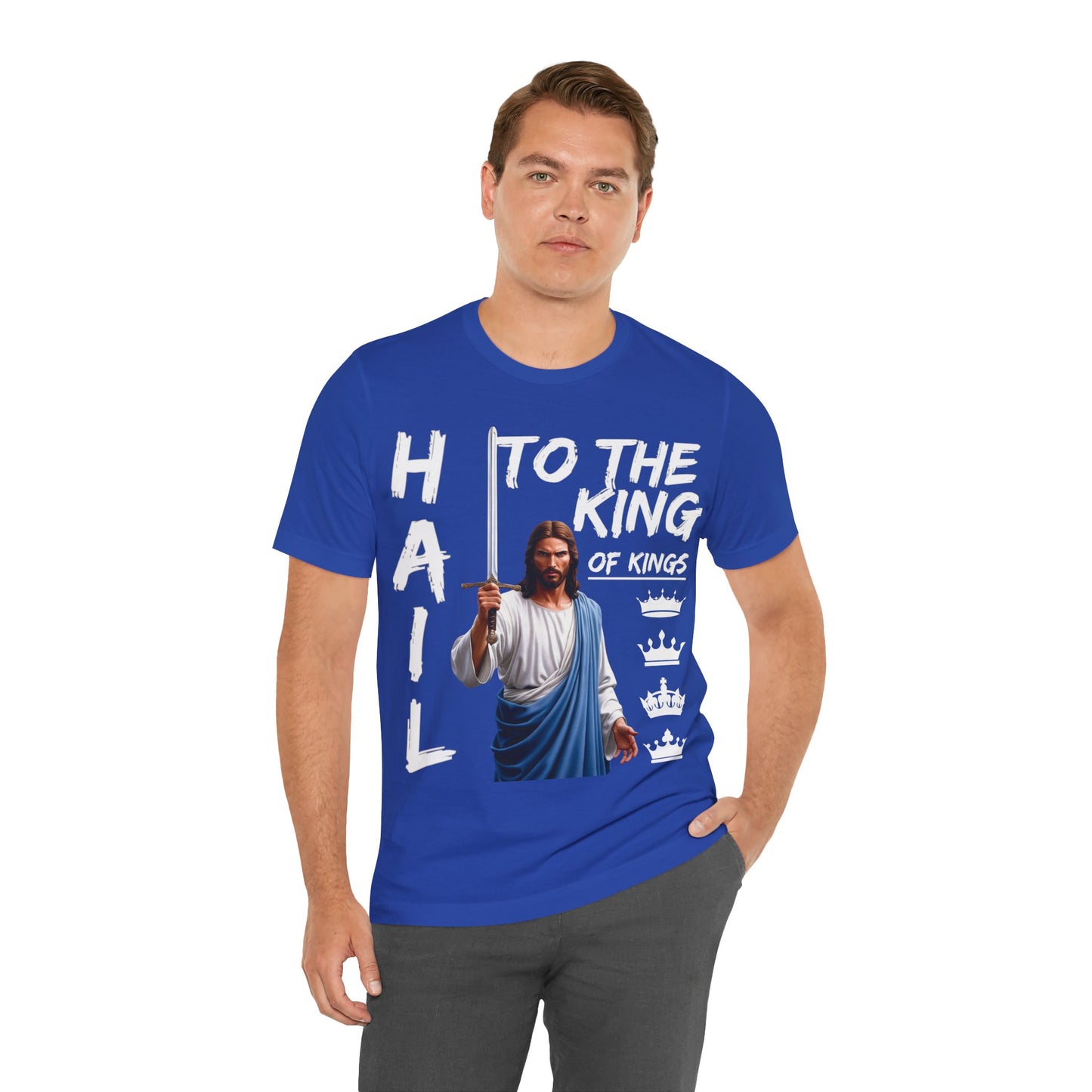 "Hail to the King of Kings T-Shirt | Powerful Christian Symbolism by The Holy Fight"