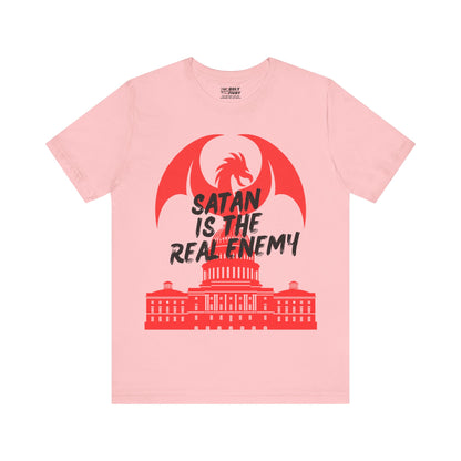 "Satan is the Real Enemy T-Shirt | Spiritual Warfare Apparel by The Holy Fight"