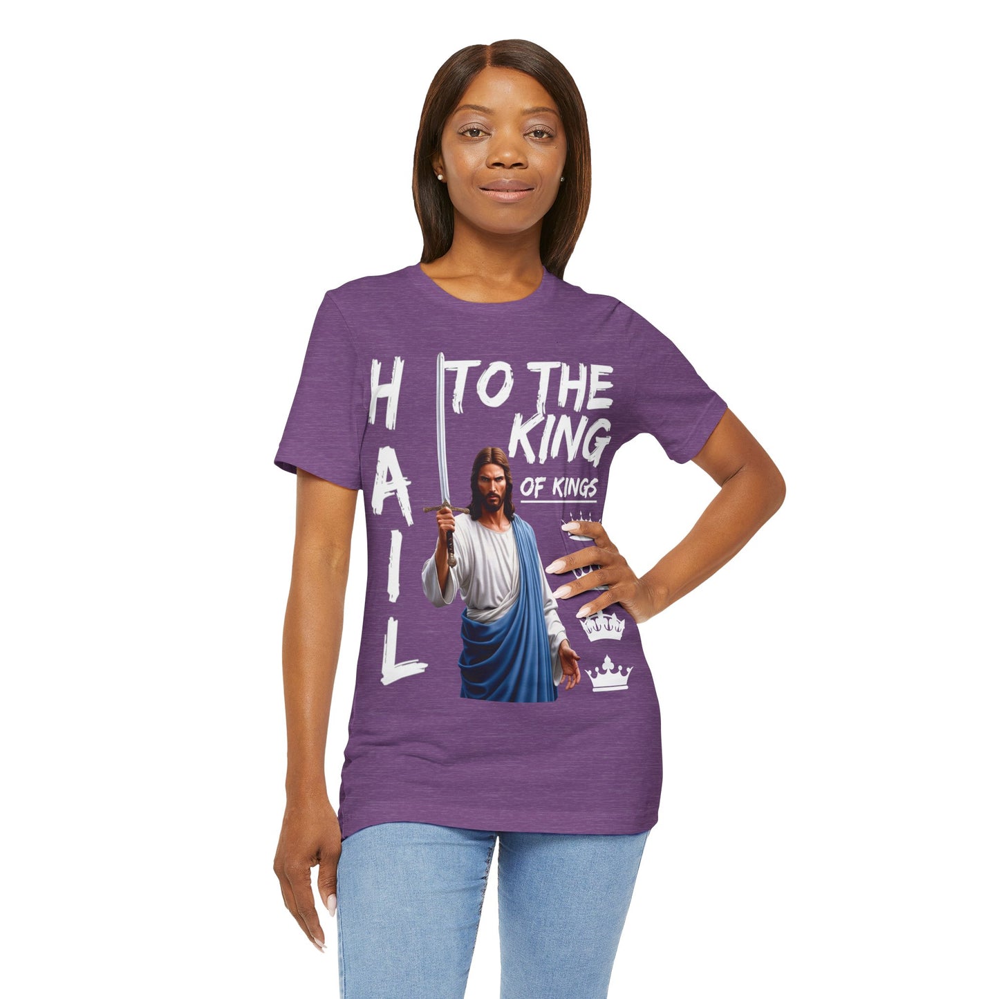 "Hail to the King of Kings T-Shirt | Powerful Christian Symbolism by The Holy Fight"