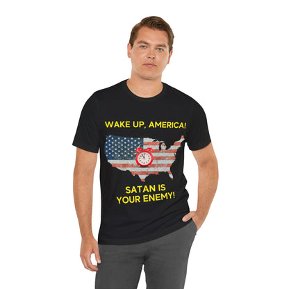 "Wake Up America T-Shirt | Christian Patriotism & Spiritual Alertness by The Holy Fight"