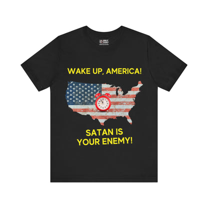 "Wake Up America T-Shirt | Christian Patriotism & Spiritual Alertness by The Holy Fight"