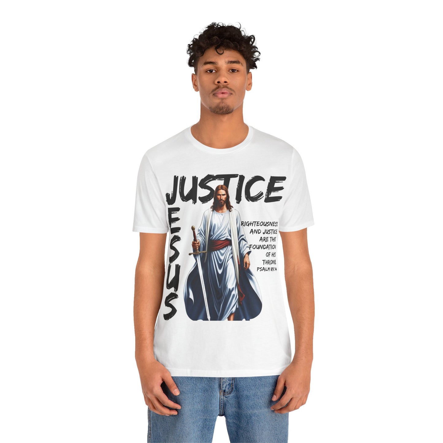 "Justice of Jesus T-Shirt | Bold Christian Message on Righteousness by The Holy Fight"