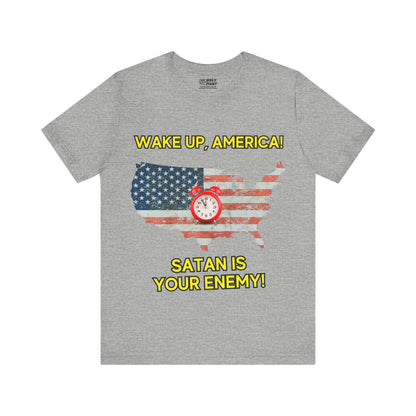 "Wake Up America T-Shirt | Christian Patriotism & Spiritual Alertness by The Holy Fight"