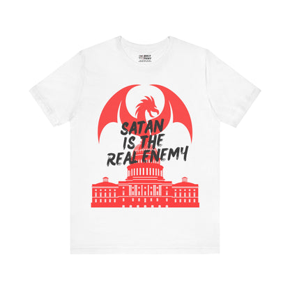 "Satan is the Real Enemy T-Shirt | Spiritual Warfare Apparel by The Holy Fight"