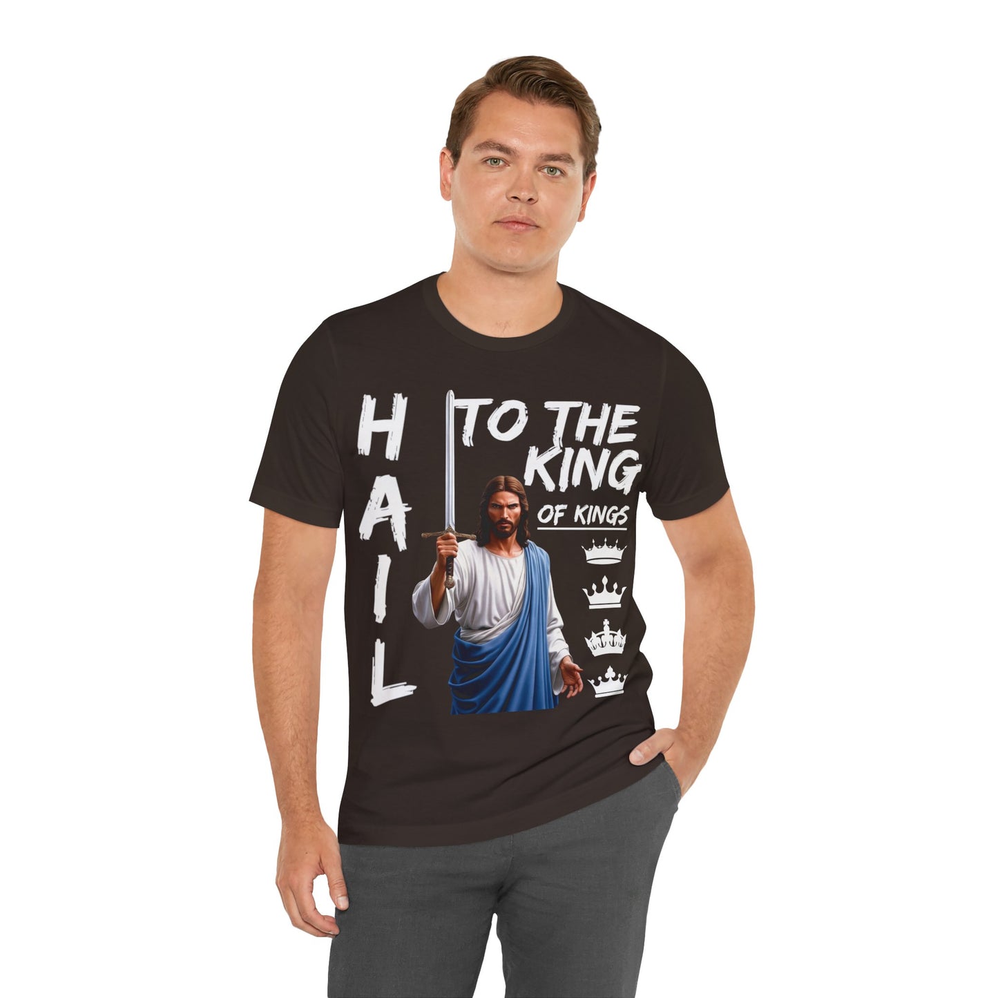 "Hail to the King of Kings T-Shirt | Powerful Christian Symbolism by The Holy Fight"