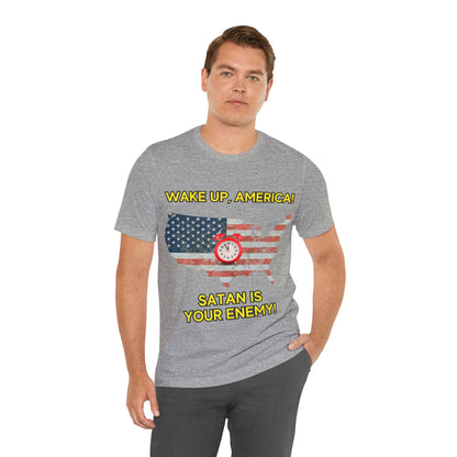 "Wake Up America T-Shirt | Christian Patriotism & Spiritual Alertness by The Holy Fight"