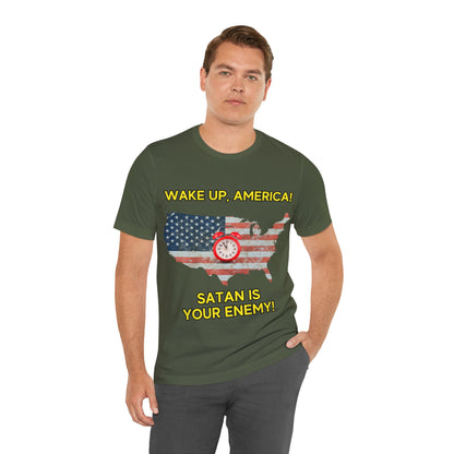 "Wake Up America T-Shirt | Christian Patriotism & Spiritual Alertness by The Holy Fight"