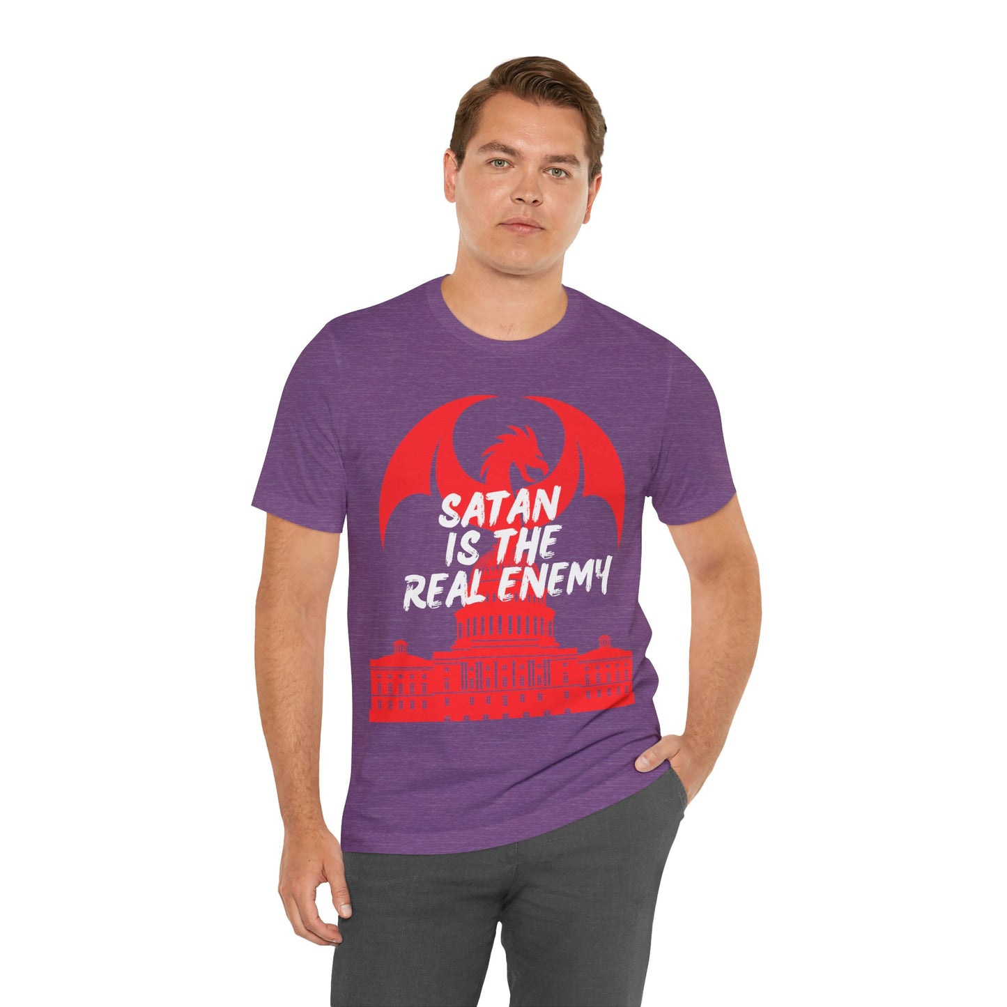 "Satan is the Real Enemy T-Shirt | Spiritual Warfare Apparel by The Holy Fight"