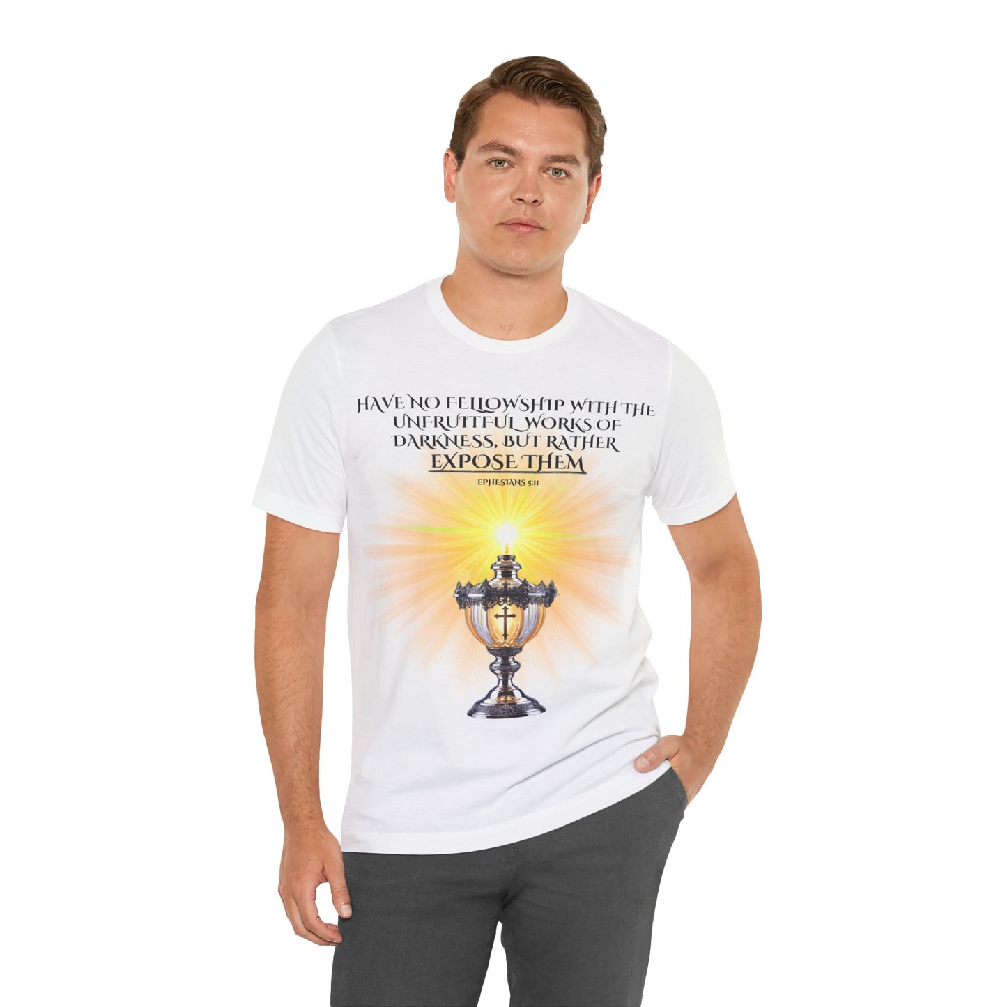 "Illuminate Truth | Christian T-Shirt – Shine Light & Expose Darkness with Ephesians 5:11 by The Holy Fight