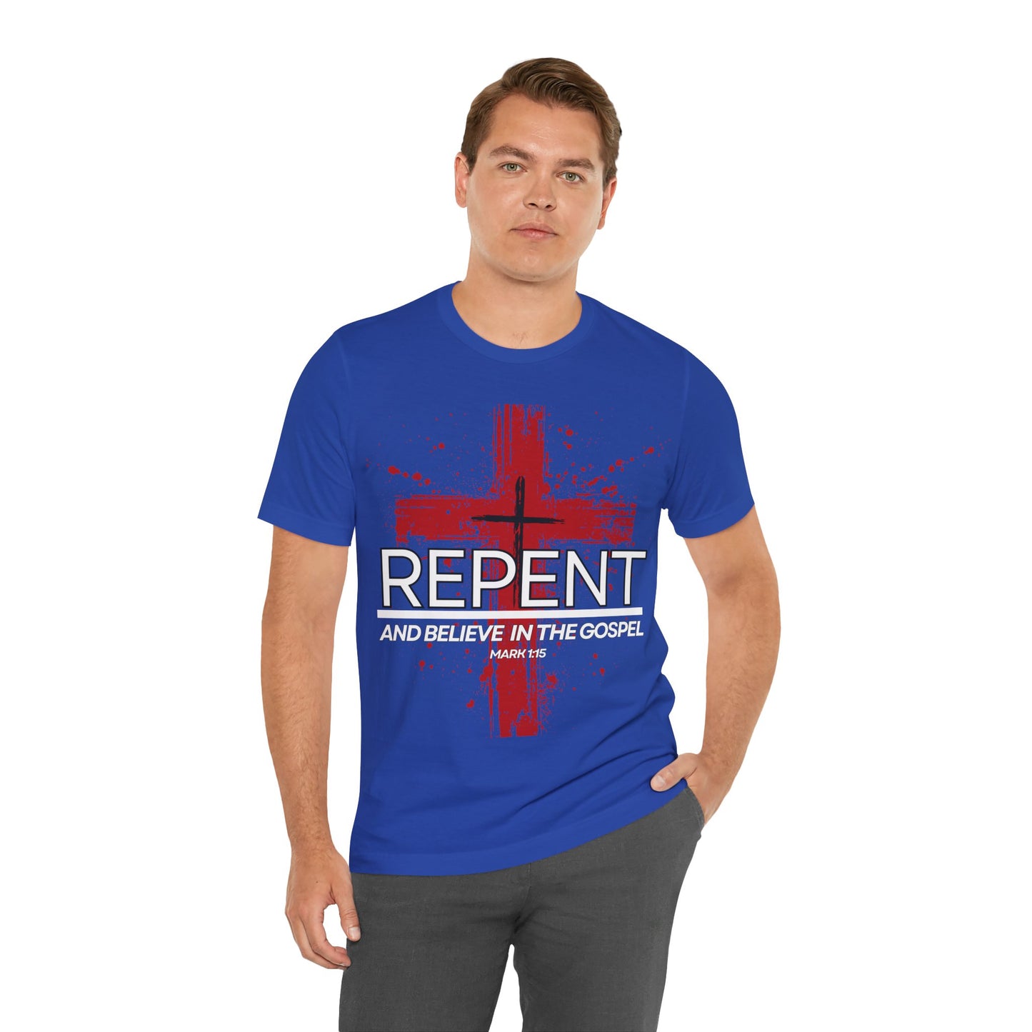 "Repent and Believe T-Shirt | Bold Christian Message Apparel by The Holy Fight"