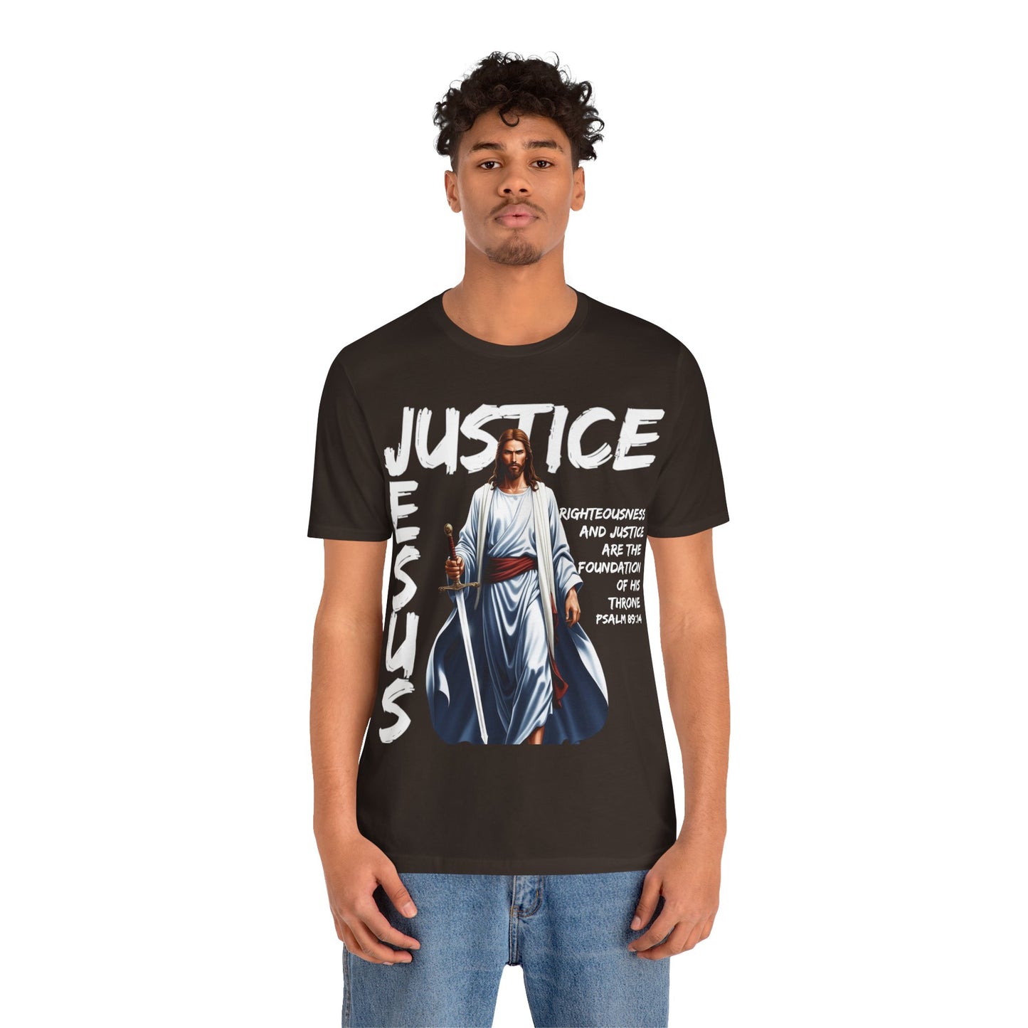 "Justice of Jesus T-Shirt | Bold Christian Message on Righteousness by The Holy Fight"