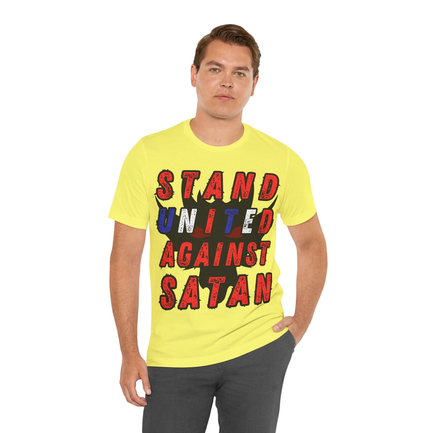 Christian T-Shirt: Stand United Against Satan Unisex T-Shirt by The Holy Fight