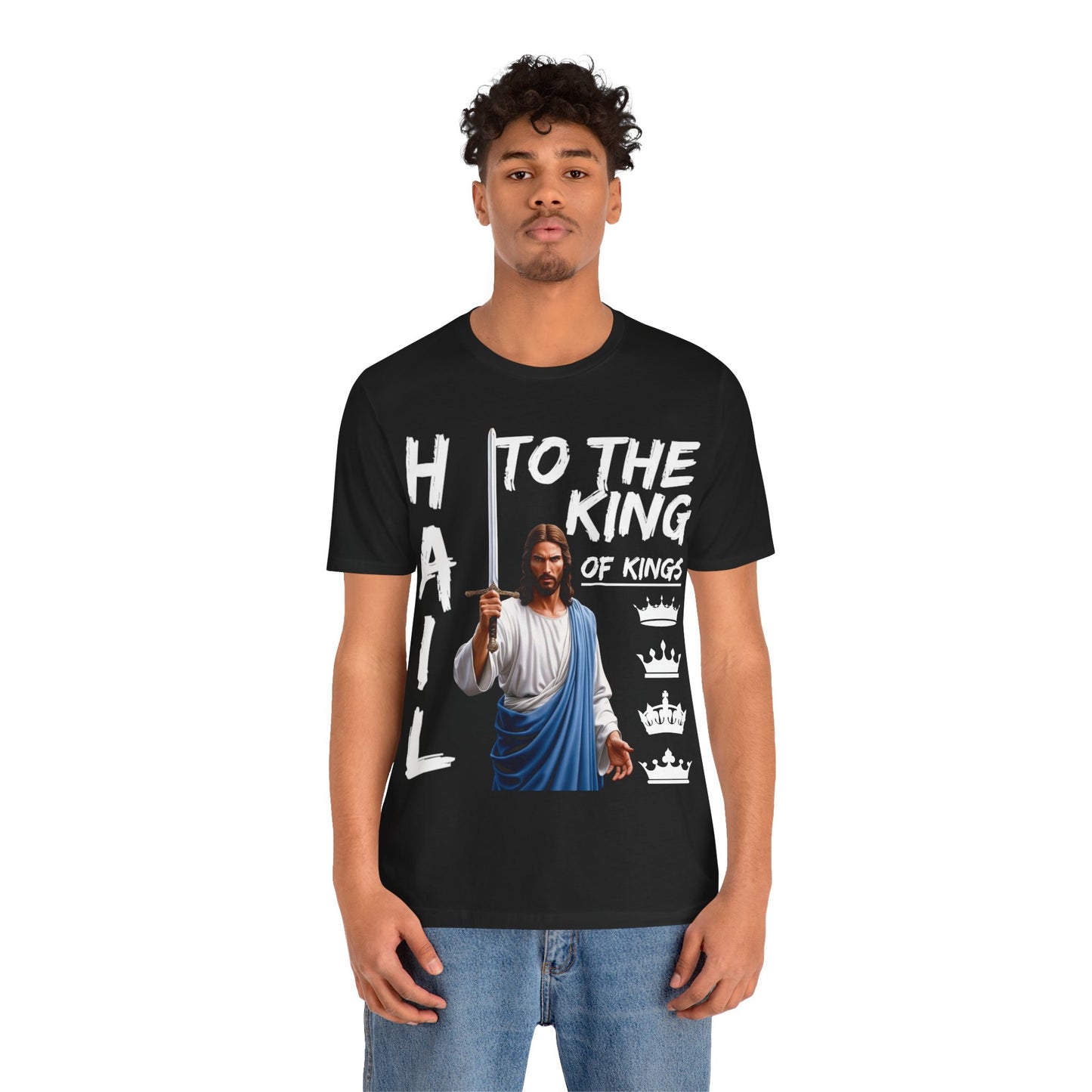 "Hail to the King of Kings T-Shirt | Powerful Christian Symbolism by The Holy Fight"