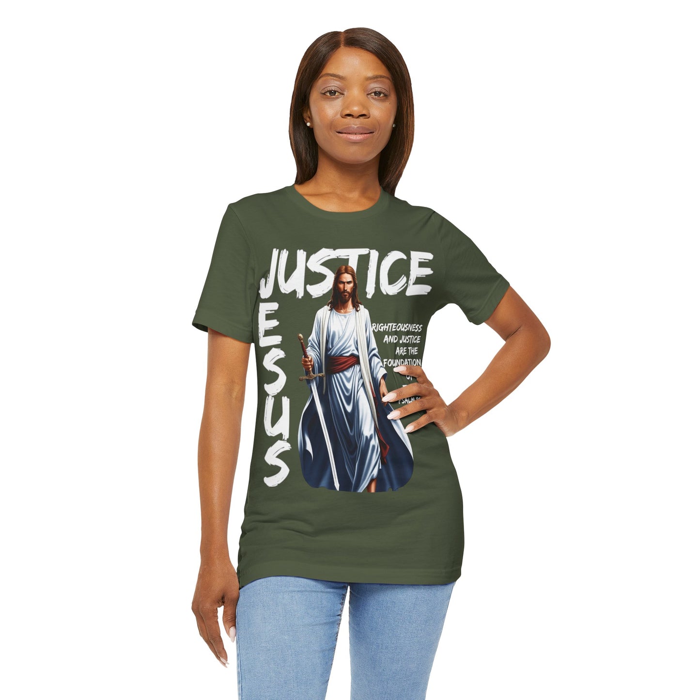 "Justice of Jesus T-Shirt | Bold Christian Message on Righteousness by The Holy Fight"