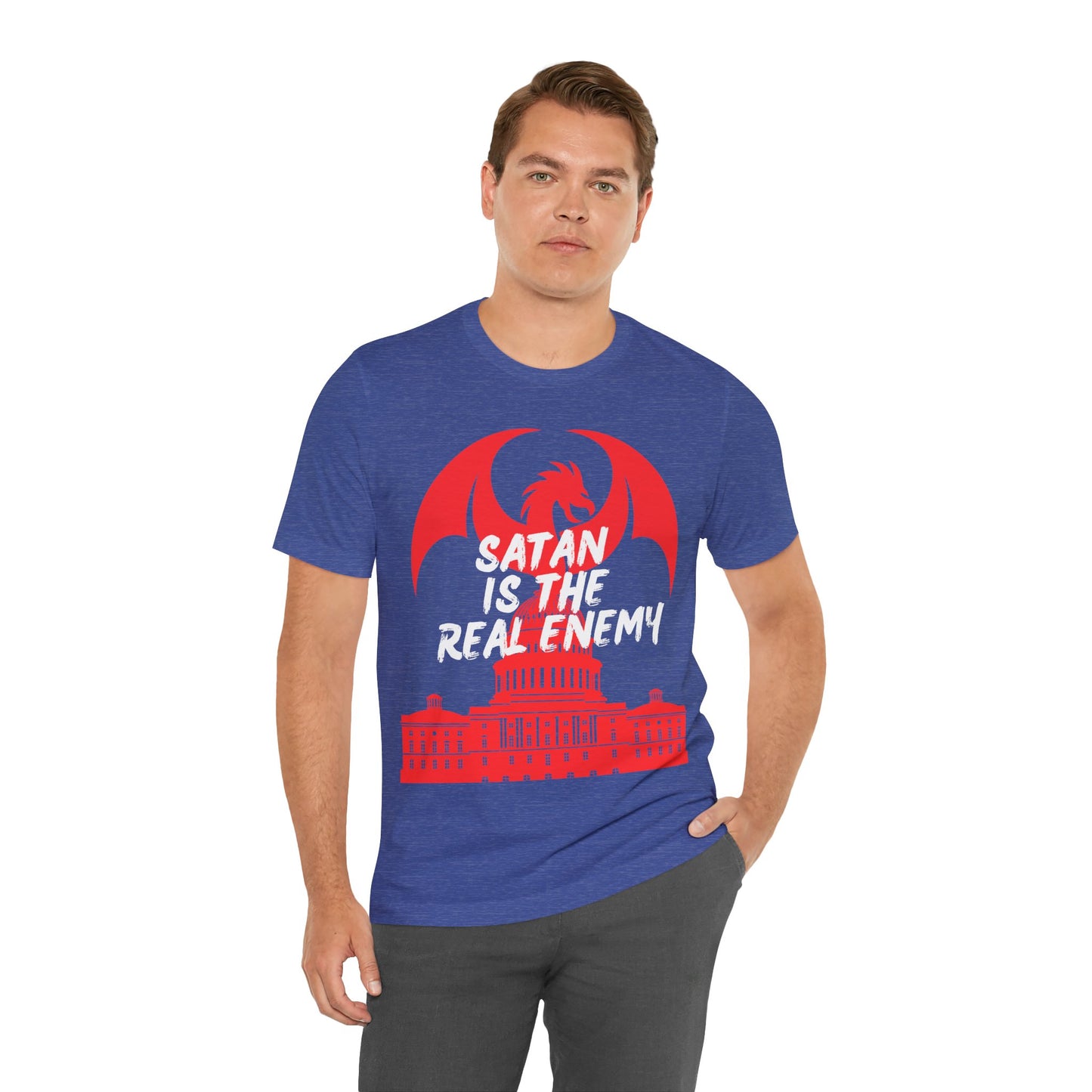 "Satan is the Real Enemy T-Shirt | Spiritual Warfare Apparel by The Holy Fight"