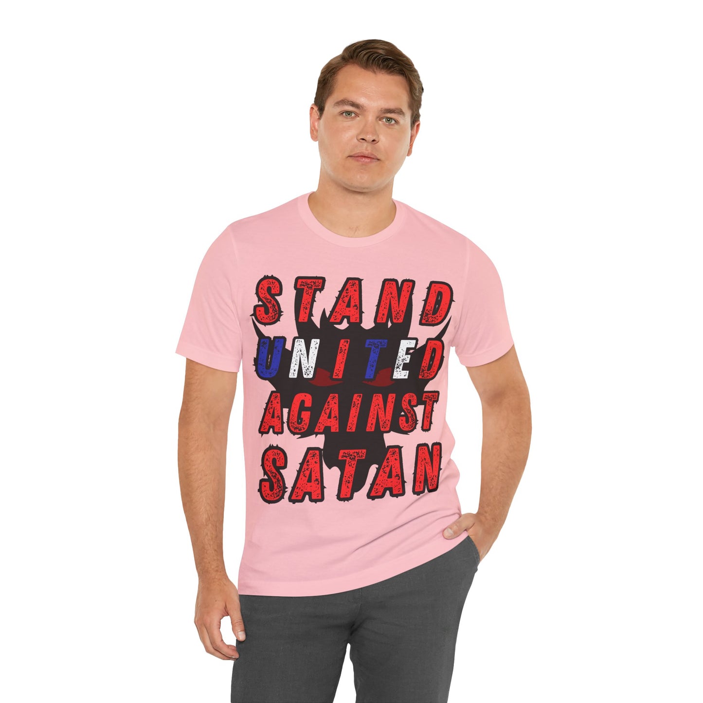 Christian T-Shirt: Stand United Against Satan Unisex T-Shirt by The Holy Fight