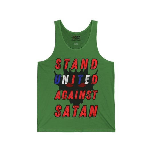 The Holy Fight "Stand United Against Satan" Christian Tank Top – Bold Spiritual Warfare Apparel